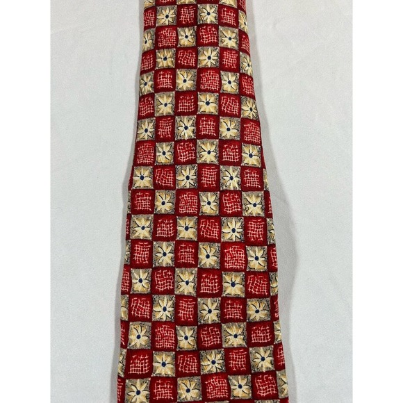 Vintage Robert Talbott Studio Geometric Daisy 100%Silk Tie Hand Sewn Made In USA - Picture 2 of 5